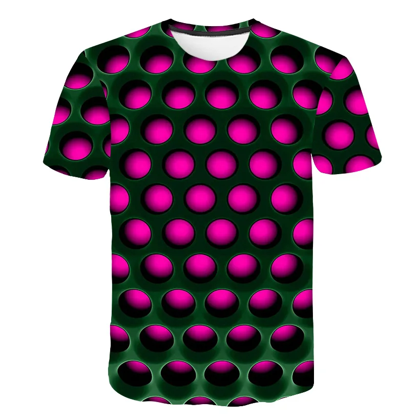 2020 Nuevas tridimensional vórtice de camisetas de niñas y niños de Verano de la Impresión 3D Casual 3D Camiseta Tops Camiseta para el verano 0