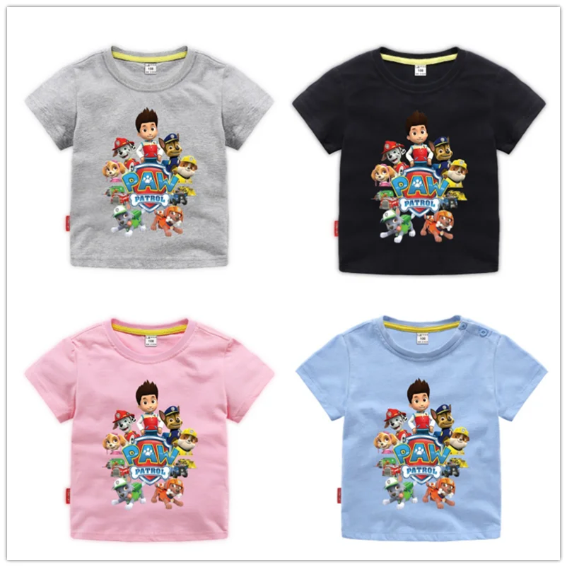 La pata de la Patrulla de la Nueva 2020 de las Niñas Ropa de Bebé de la Primavera Verano Transpirable de Algodón T-shirt para Niños de Manga Corta Traje de ropa de Niños 0