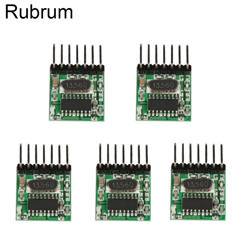 Rubrum 5pc 433 MHz Universal Inalámbrico Transmisor de RF de Aprendizaje Código 1527 Codificación del Módulo de 433Mhz Interruptor de Control Remoto Para Arduino 0