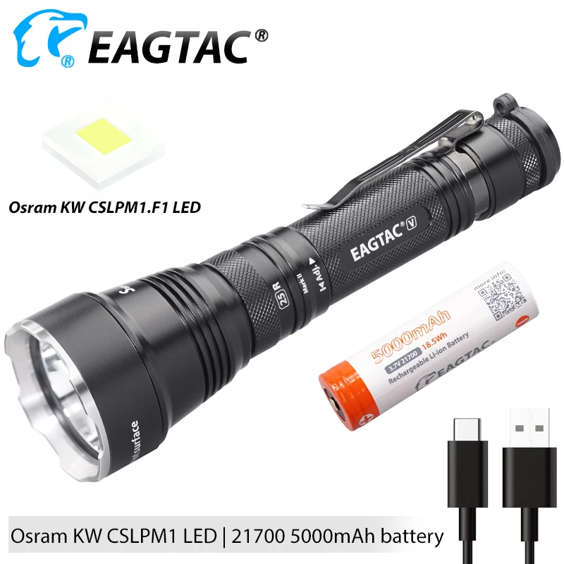 EAGTAC S25V Linterna Táctica de Caza de la Antorcha USB Recahargeable 664 Metros 21700 5000mAh de la Batería Impermeable Deber de Luz 0
