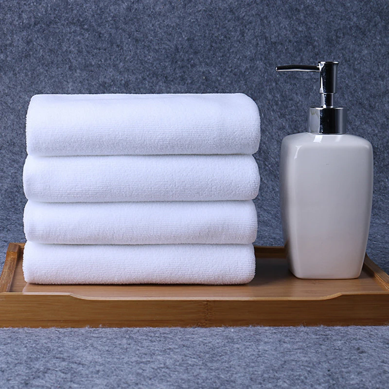 70*140cm de Color Blanco Rectángulo Toalla de Baño para Adultos Hotel de Bambú de la Fibra de Poliéster Bañera Toallas para el cuarto de Baño de secado Rápido Toalla 0