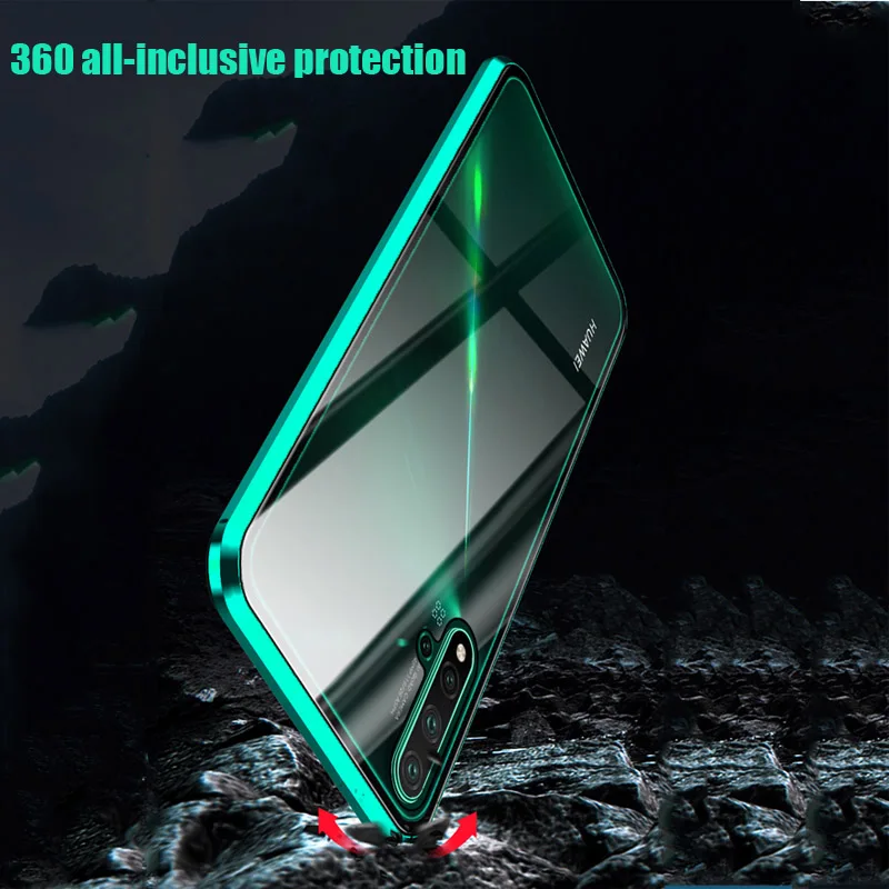 Magnético de Doble cara de Cristal de la caja del Teléfono De Huawei Nova 7 7 Pro 6 6 SE Caso Nova 5T 5 Pro 4 3 3i 2S Cubierta de Parachoques de Metal Fundas 0