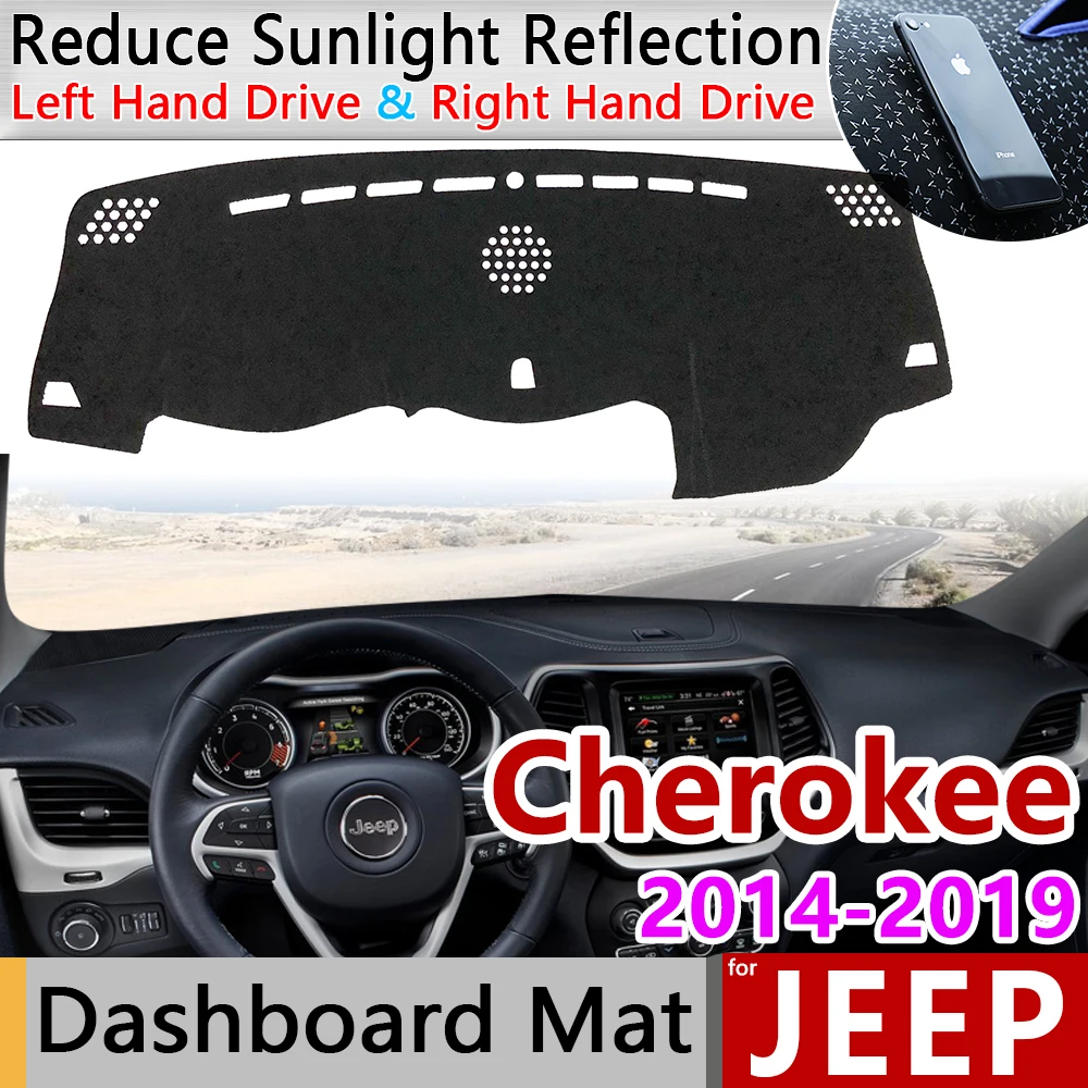 Para Jeep Cherokee KL 2016 2017 2018 2019 Anti-Slip Mat Panel de la Cubierta de la Almohadilla de Parasol Dashmat Proteger los Accesorios del Coche 1