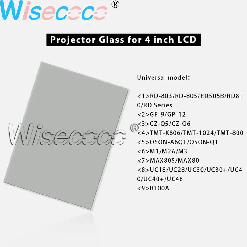 1 pc de cristal polarizador de vidrio de 4 pulgadas, proyector de lcd de las piezas de reparación térmico-aislamiento para Unic UC40 UC46 Rigal 1