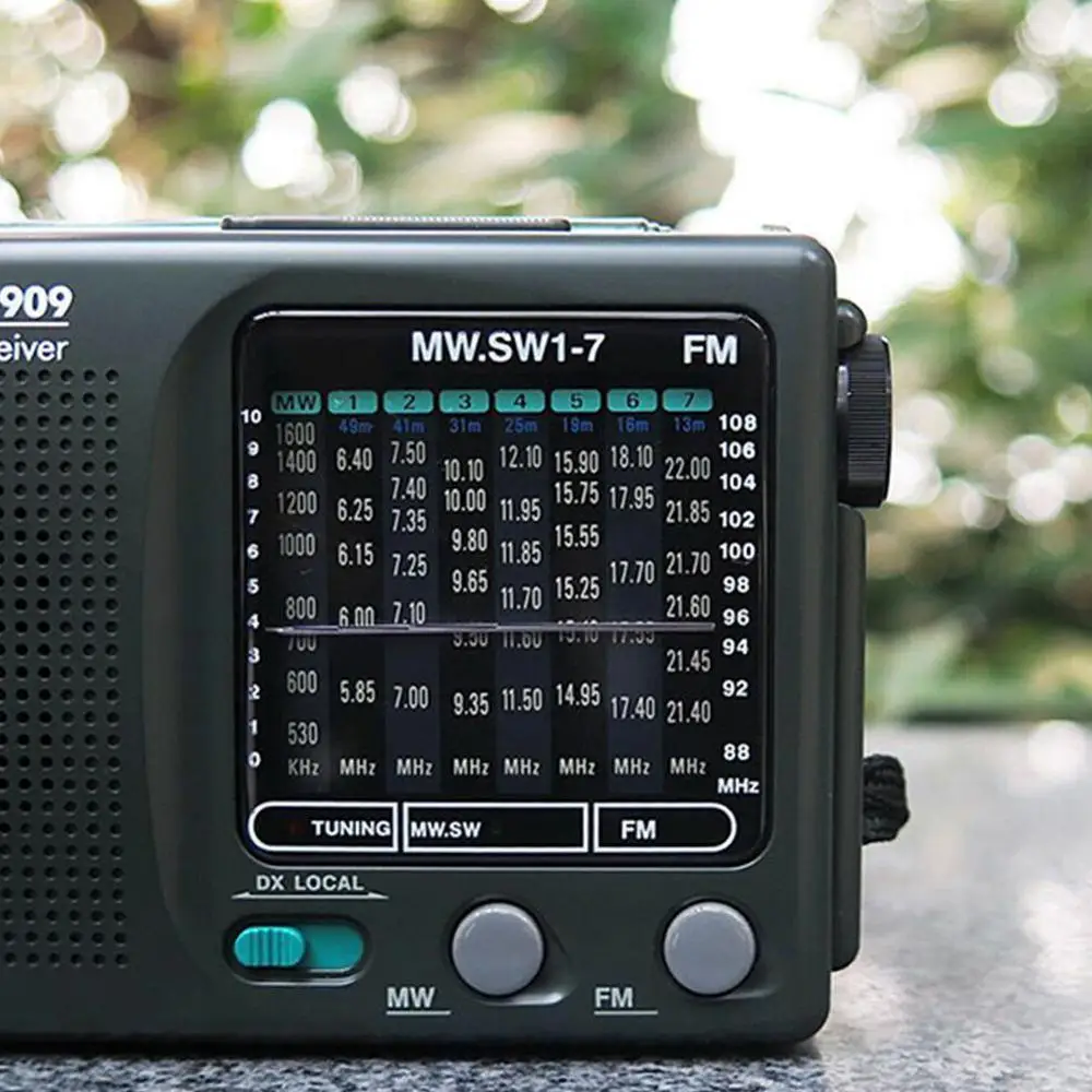 Recién Tecsun R-909 R909 Radio FM / MW / SW 9 de Banda Palabra Receptor de Radio Estéreo, radio tecsun conveniente R909 Portátil T1C8 1