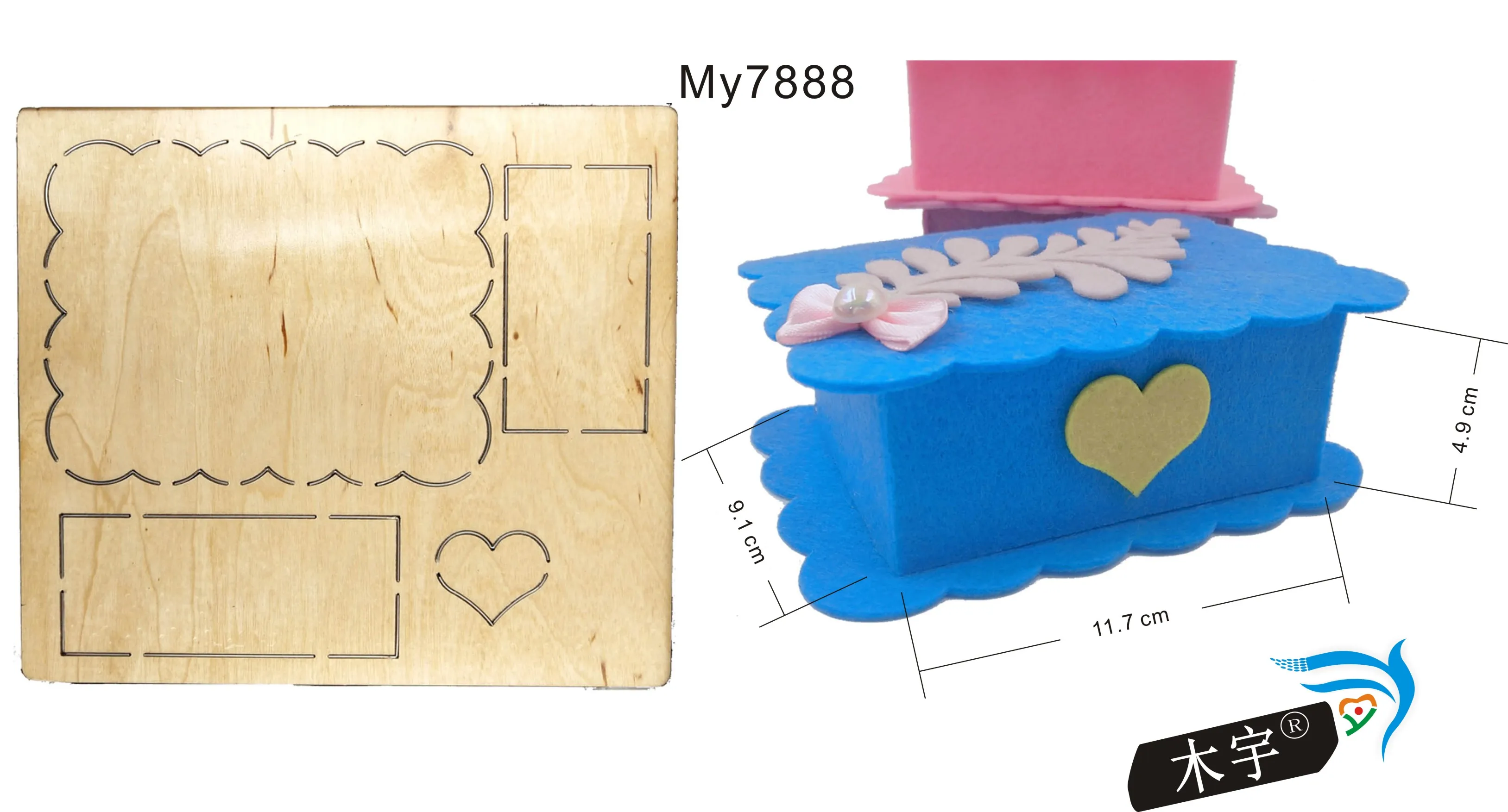 Caja artesanal de madera de moldes de troquelado accesorios de madera morir Regola Acciaio Morir Misura (MI) 1