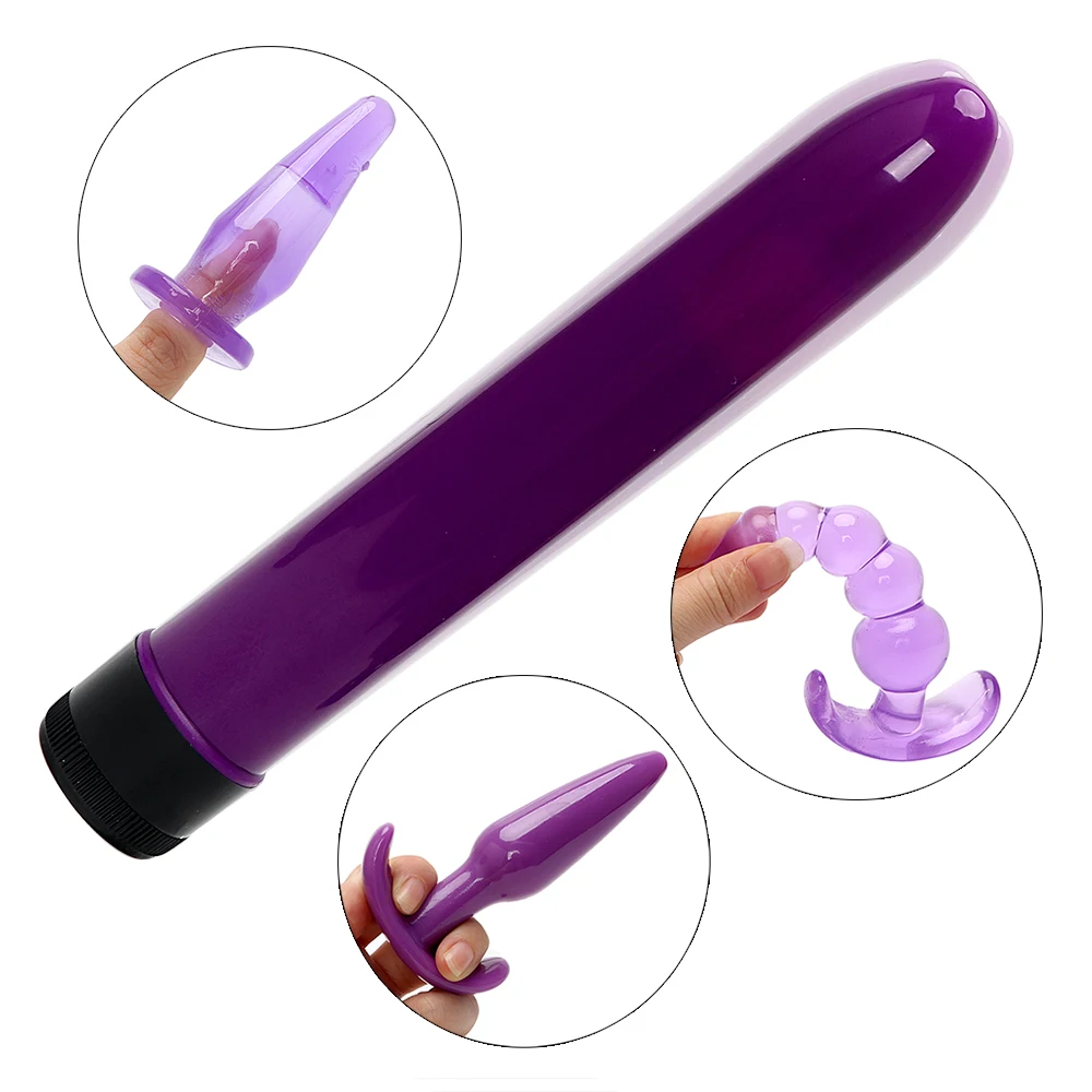 IKOKY Plug Anal de color Púrpura Dedo Masajeador de Próstata Butt Plug para Principiantes 5Pcs/Set Anal Consolador Vibrador Juguetes Sexuales para Hombres, Mujeres 1