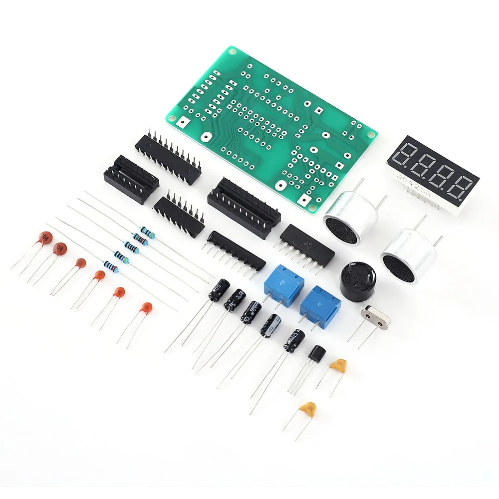 Kit de BRICOLAJE Ultrasónico del visor de Rango de Medición de Distancia del Transductor del Sensor de Componentes Electrónicos Suite 1