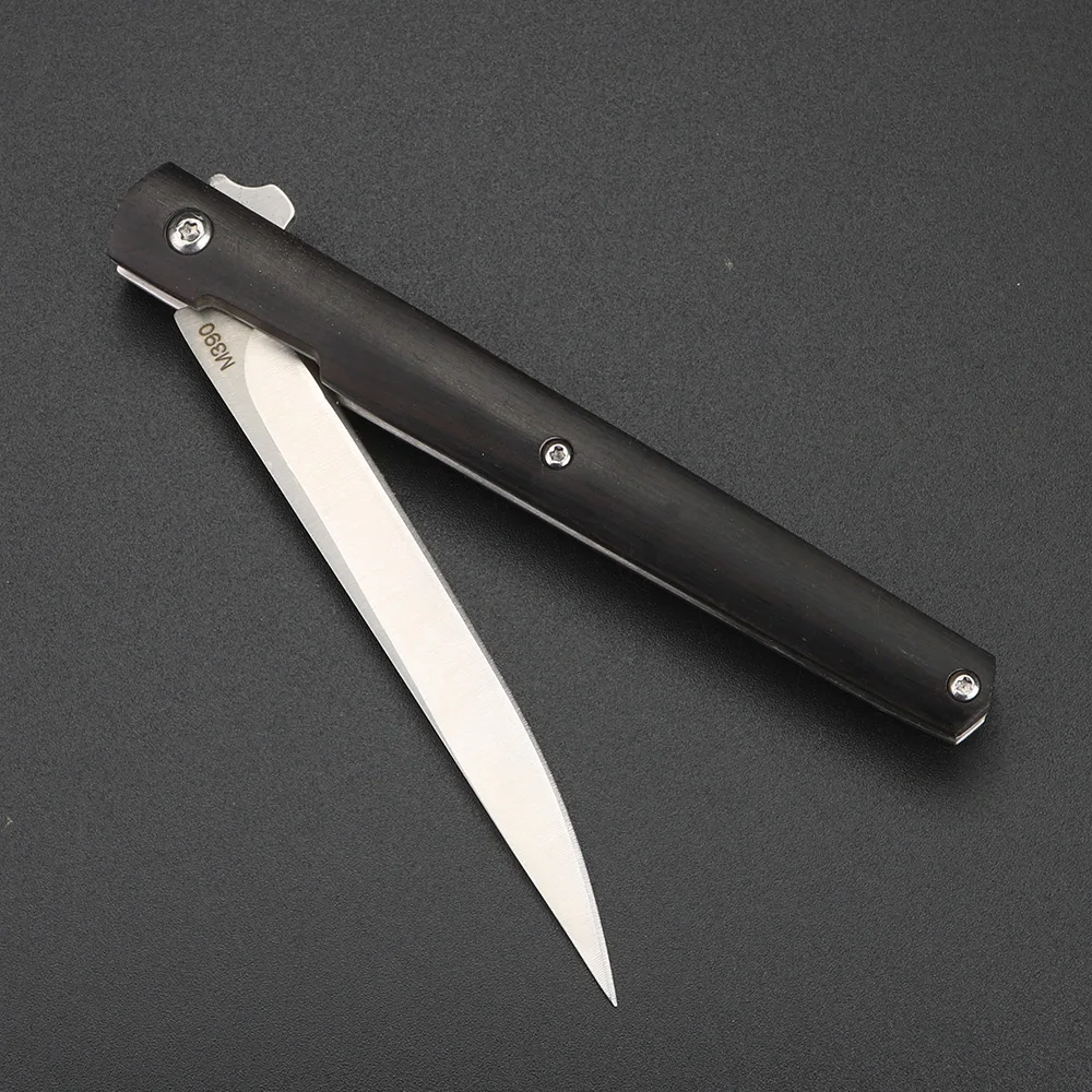 Doblar la hoja del cuchillo Negro 59HRC mango de las navajas de bolsillo para acampar al aire libre cuchillo de caza cuchillos de frutas 1