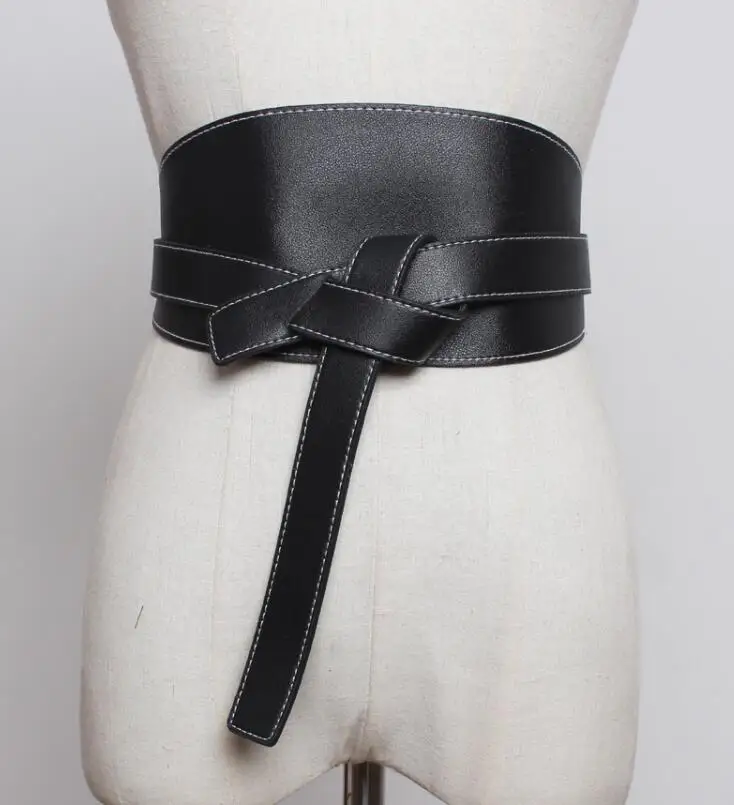 Las mujeres de la pista de cuero de la pu Cummerbunds femenino Vestido de Corsé de Cintura Cinturones de decoración cinturón ancho R1854 1