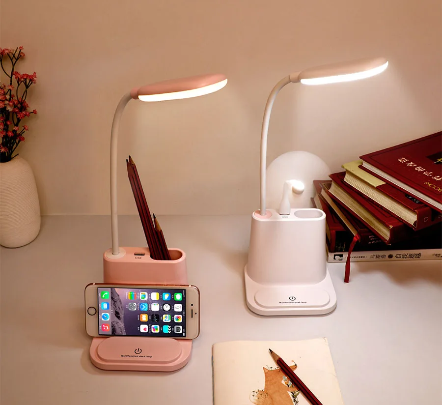 USB Recargable de LED Lámpara de Mesa Toque Powered Lámpara de Escritorio de los niños de los Ojos Protección de la Lectura de la Luz de la Mesilla de Dormitorio, Sala de estar de la Luz 1