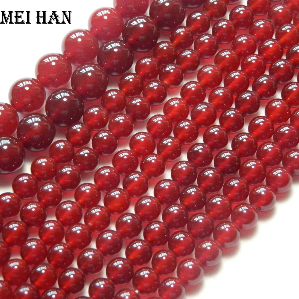 Meihan envío Gratis 6mm & 8mm y 12mm naturales ágata roja teñido ronda suelta perlas para la joyería collar de decisiones diseño de BRICOLAJE 1