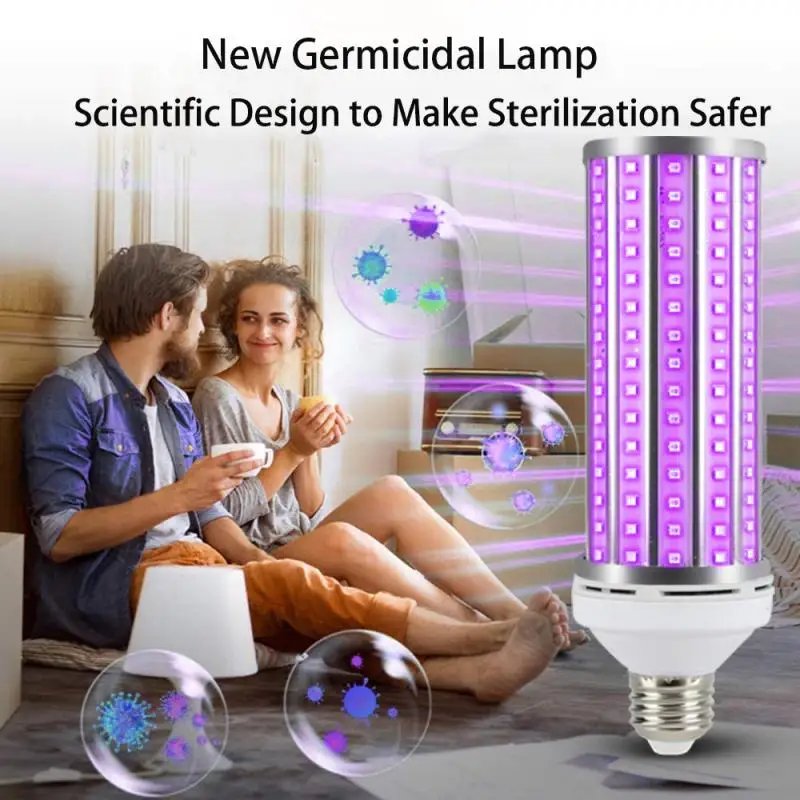 UV 60W LED de la Lámpara E27 Lámpara Germicida de Desinfección de Bulbo UVA Led Ultravioleta de la Luz de la Bombilla del Maíz Bactericida de la Esterilización de las Lámparas 1