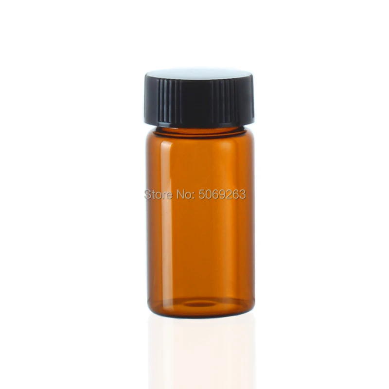2ml-60 ml de Ámbar de Laboratorio de Vidrio, Botellas de Muestra de color Marrón Tornillo de la Boca de la Botella de Aceite Esencial de Laboratorio Vial de la Química de la Cristalería 1