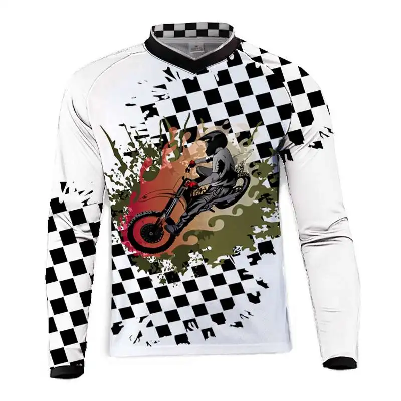 2019 Hombres de Descenso Camisetas de Bicicleta de Montaña MTB Camisetas de Offroad DH Motocicleta Jersey de Motocross Sportwear BMX Ropa 1