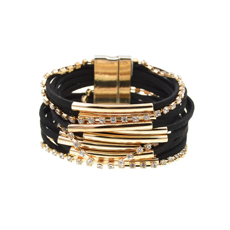 WELLMORE de metal de oro de tubería de cobre de pulseras para las mujeres de bohemia pulseras wrap pulseras de moda de la joyería al por mayor dropshipping 1