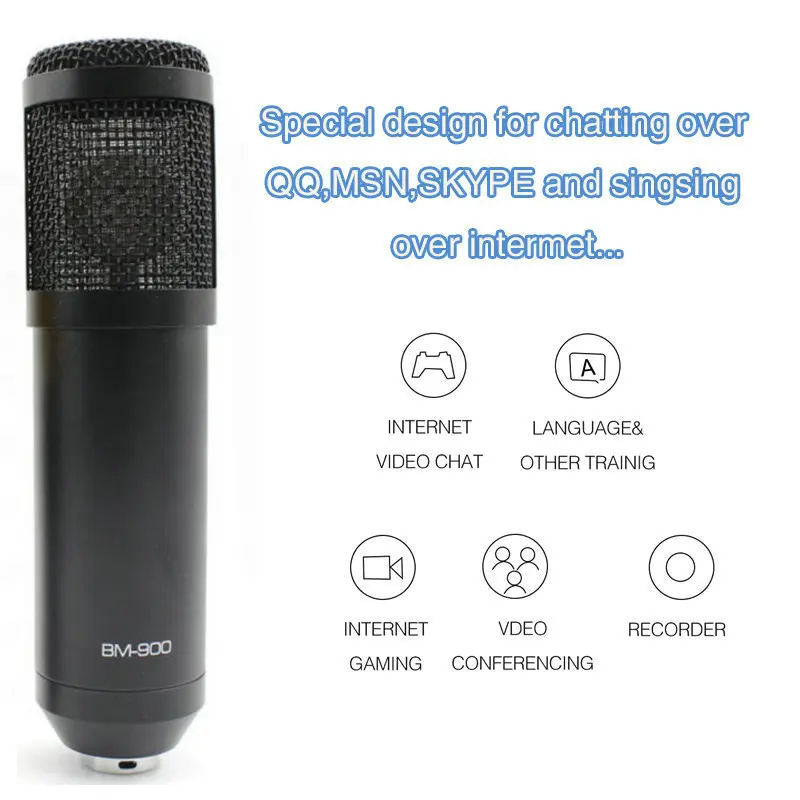 Micrófono bm 800 Actualizado BM900 KTV Micrófono Pro Audio Studio Vocal de Grabación de Sonido Mic para el Equipo de Choque de Montaje 1