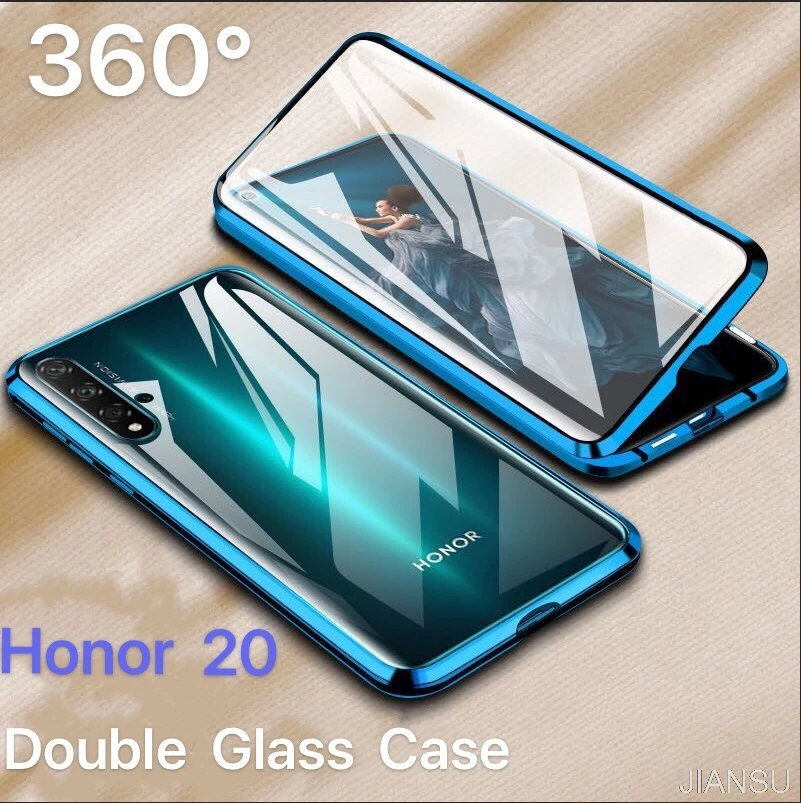 Magnético de Metal de Doble cara de Cristal de la caja del Teléfono De Huawei Honor Mate 30 20 10 Lite P30 P20 Pro 8X 9X Y9 Primer P Smart Z 2019 Cubierta 1