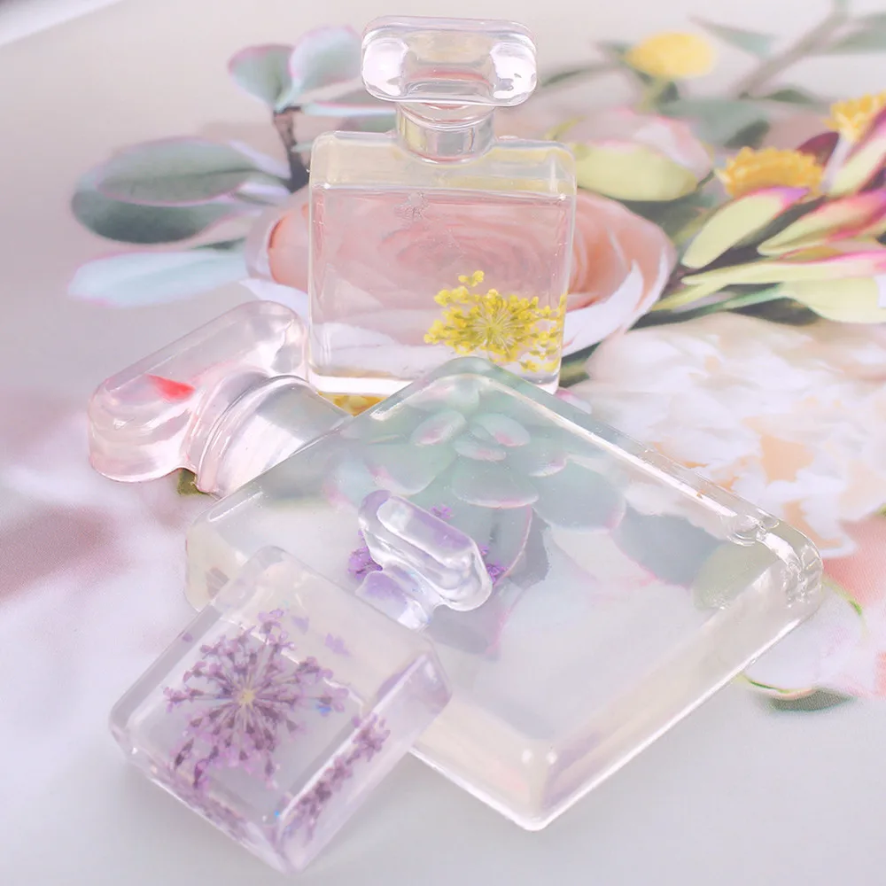 Molde de silicona de Flores Secas de Resina de arte Decorativo DIY 3D Botella de Perfume de Molde de Resina Epoxi Moldes Para la Fabricación de Joyas de Herramientas 1