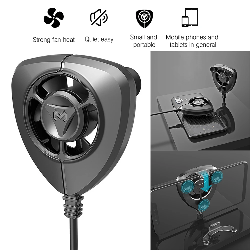 Portátil Universal del Teléfono Móvil Refrigerador del USB Almohadilla de Refrigeración del Ventilador de Mando de juego de Juego de disparos de Silencio Radiador Controlador del Disipador de Calor 1