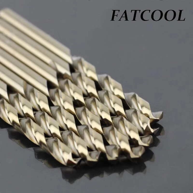 FATCOOL10pcs Conjunto de 3.2 MM de Cobalto de Alta Velocidad de Acero Twist Drill Hole M35 de Acero Inoxidable Herramienta de La Tierra Entera de Metal Escariador Conjunto de Herramientas 1
