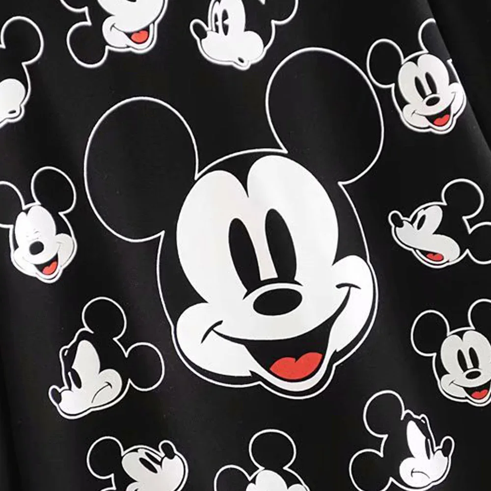 Disney Sudadera De Moda De Impresión De Dibujos Animados De Mickey Mouse Sudadera Con Capucha Sudadera De La Calle Harajuku Mujeres Mujeres Suelto Con Capucha Tops Negro 1