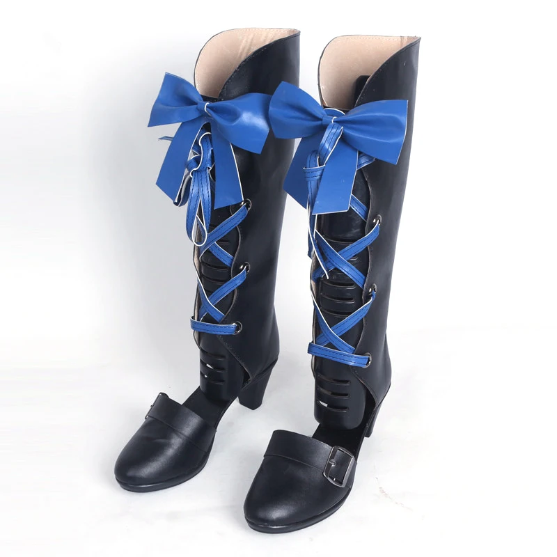 Nuevo Black Butler Kuroshitsuji Ciel Phantomhive Cosplay Botas w/Azul Bowknot de Anime Cosplay Zapatos para Mujer/hombre Talla 35-43 1