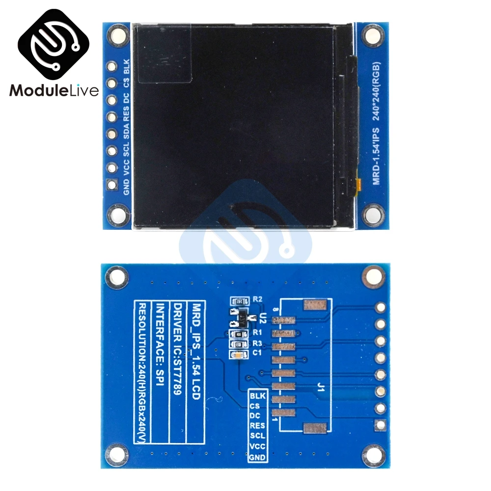 1.54 pulgadas LCD SPI puerto serie del módulo de pantalla de color TFT de ST7789 la conducción de la resolución de 240x240 1