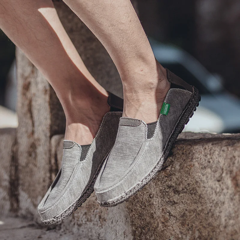 Los Hombres Zapatos De Lona Transpirable Casual Zapatos De Conducción De Deslizamiento Fácil De Usar Alpargatas Hombres Plano De Los Zapatos De Los Hombres De La Moda De 2019 Para Los Hombres Mocasines 1