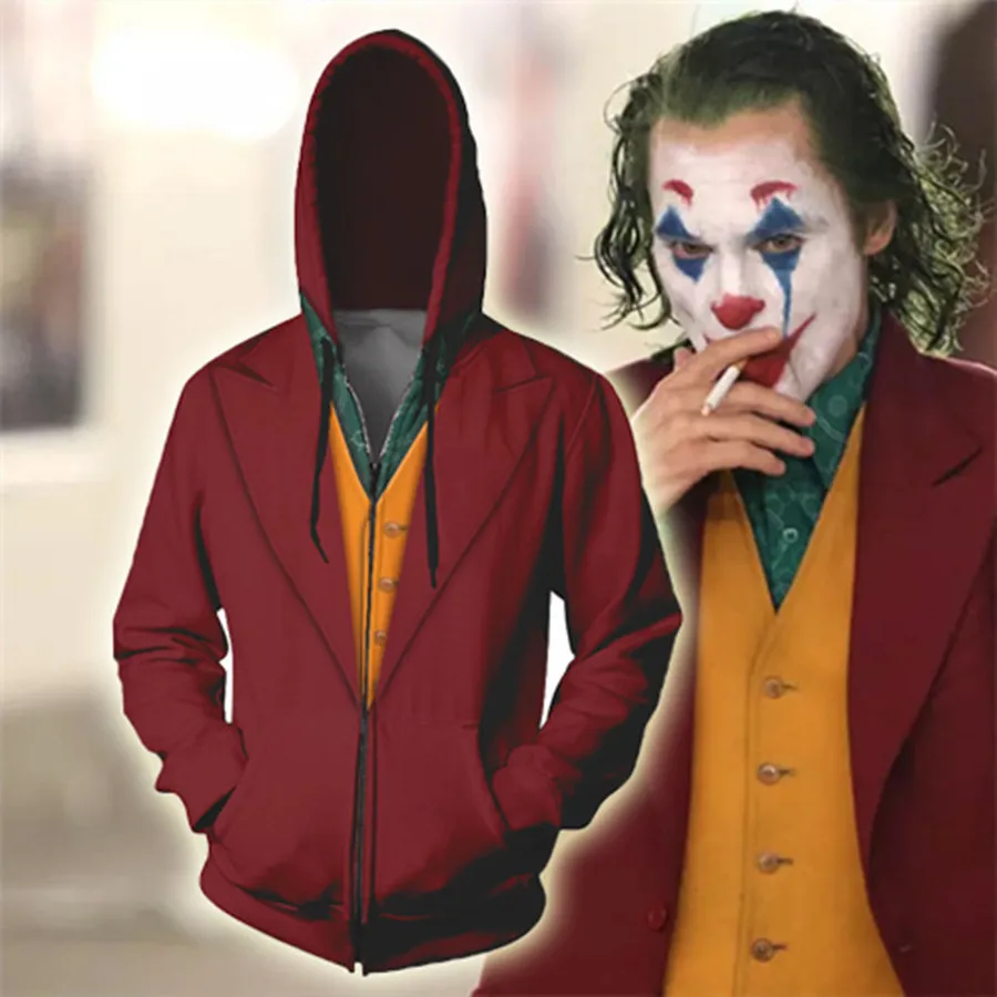Hombres Mujeres Top Sudadera Capucha Película Joker Cosplay Traje De Payaso Chaqueta Abrigos 1