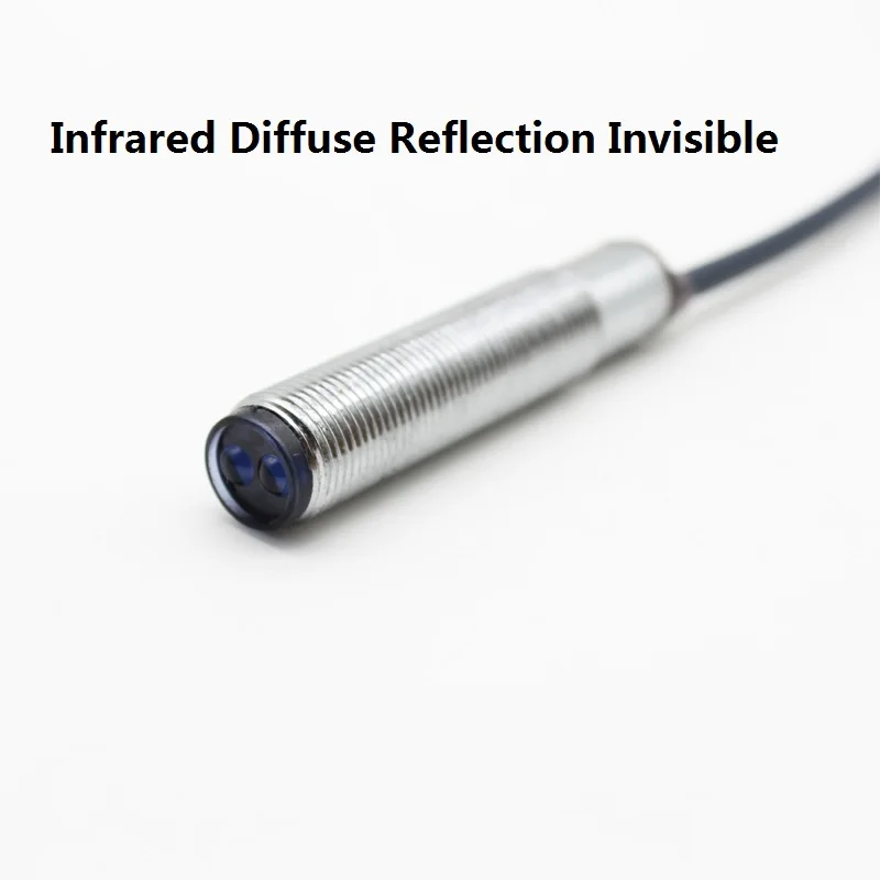 Impermeable Sensor Láser de la barrera Fotoeléctrica de 30cm de Reflexión Difusa de Infrarrojos Visible Material Opague Optoelectric Interruptor M12 1