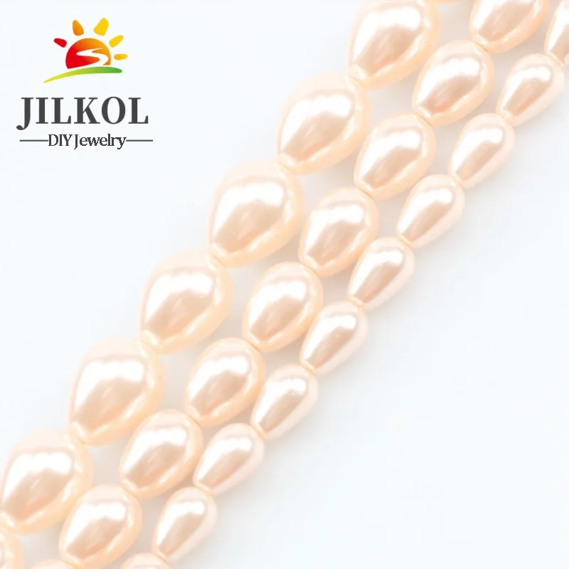 De agua Dulce Natural de la Perla Rosa gota de agua, la Forma de Perlas Para la Joyería de BRICOLAJE Pulsera del Collar de la 6X9mm 8x11mm 10X13mm Hebra de 15