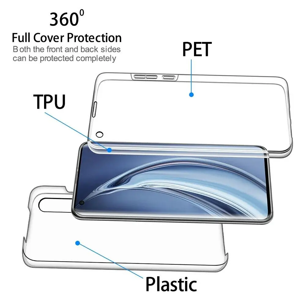 360 Doble Completa a prueba de Golpes Caso de teléfono de Xiaomi Nota 10 Pro Lite A1 A2 A3 5X 6X 8 9 10 CC9E Lite Pro F1 9T Pro Claro Caso de la Cubierta 1