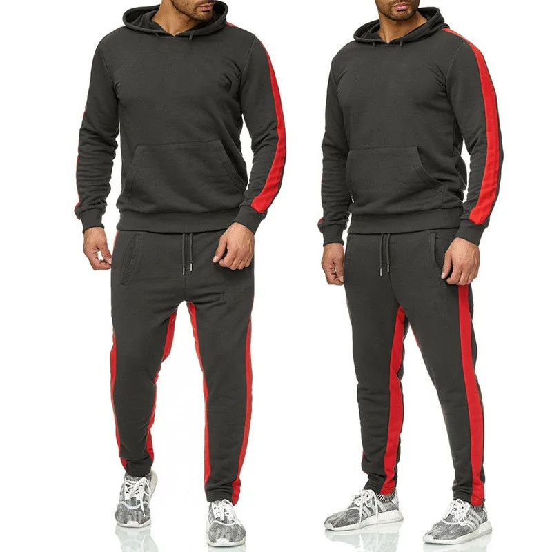 2020 nuevas sweetshirt de los hombres de correr de fitness ropa deportiva casual hombres Sudadera con capucha + pantalones de jogging de los deportes de conjunto de los hombres del conjunto 1