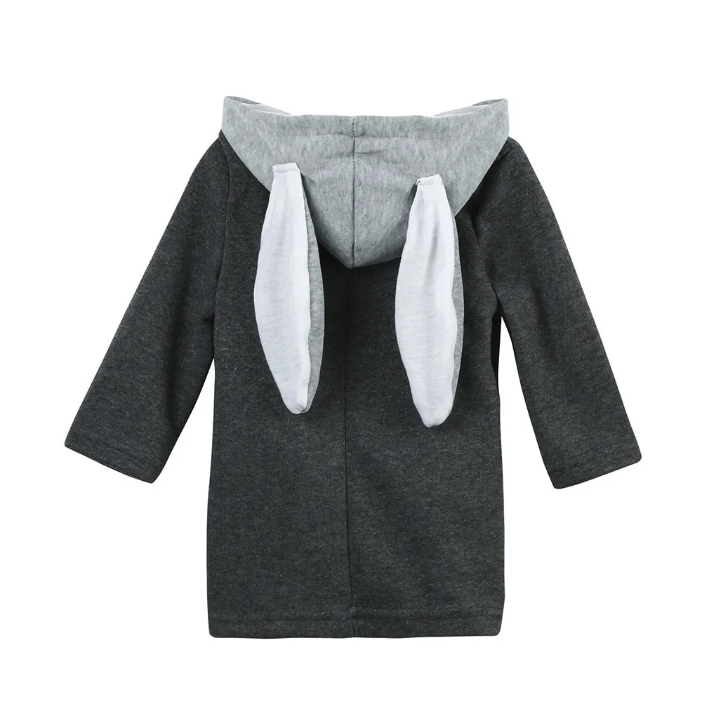 2017 Lindo Bebé Otoño Invierno Abrigo con Capucha de Conejo Chaqueta Gruesa Ropa de abrigo regalo super calidad niña ropa de 1-8 años 1