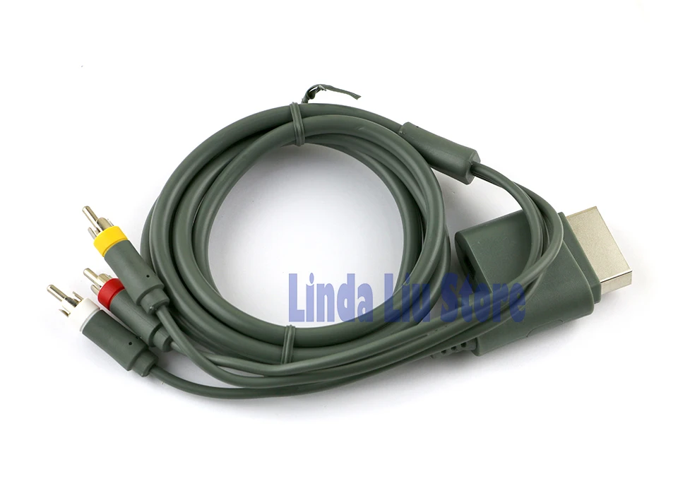 ChengChengDianWan 10pcs/lot xbox360 xbox 360 Chapado en Oro Cable de AV Compuesto de Alta Definición de 3 RCA cable óptico Cable 1