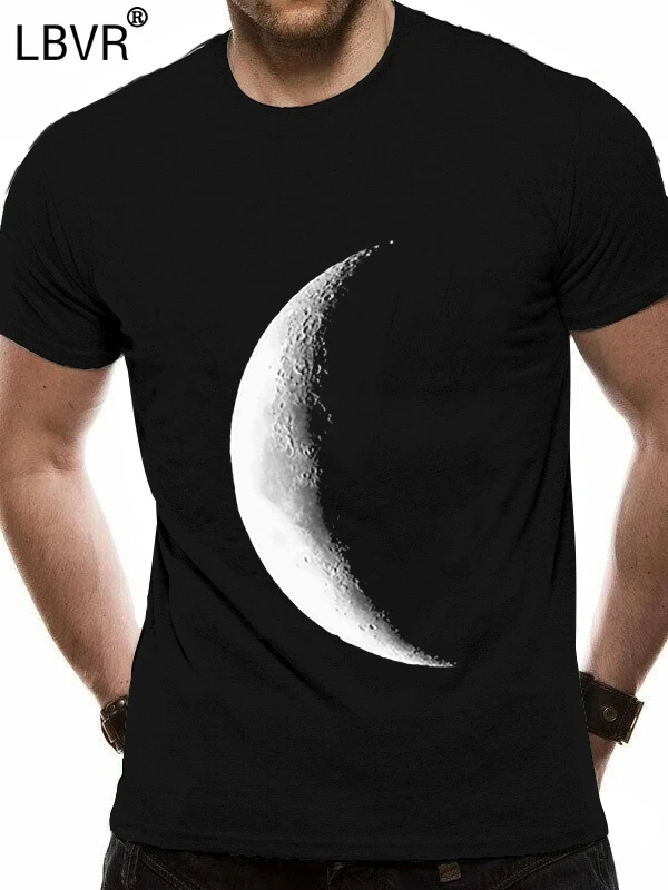 Espacio Camiseta De La Media Luna Media Luna Astronomía Lunar Estrellas De La Fotografía Gimnasio De La Camiseta 1