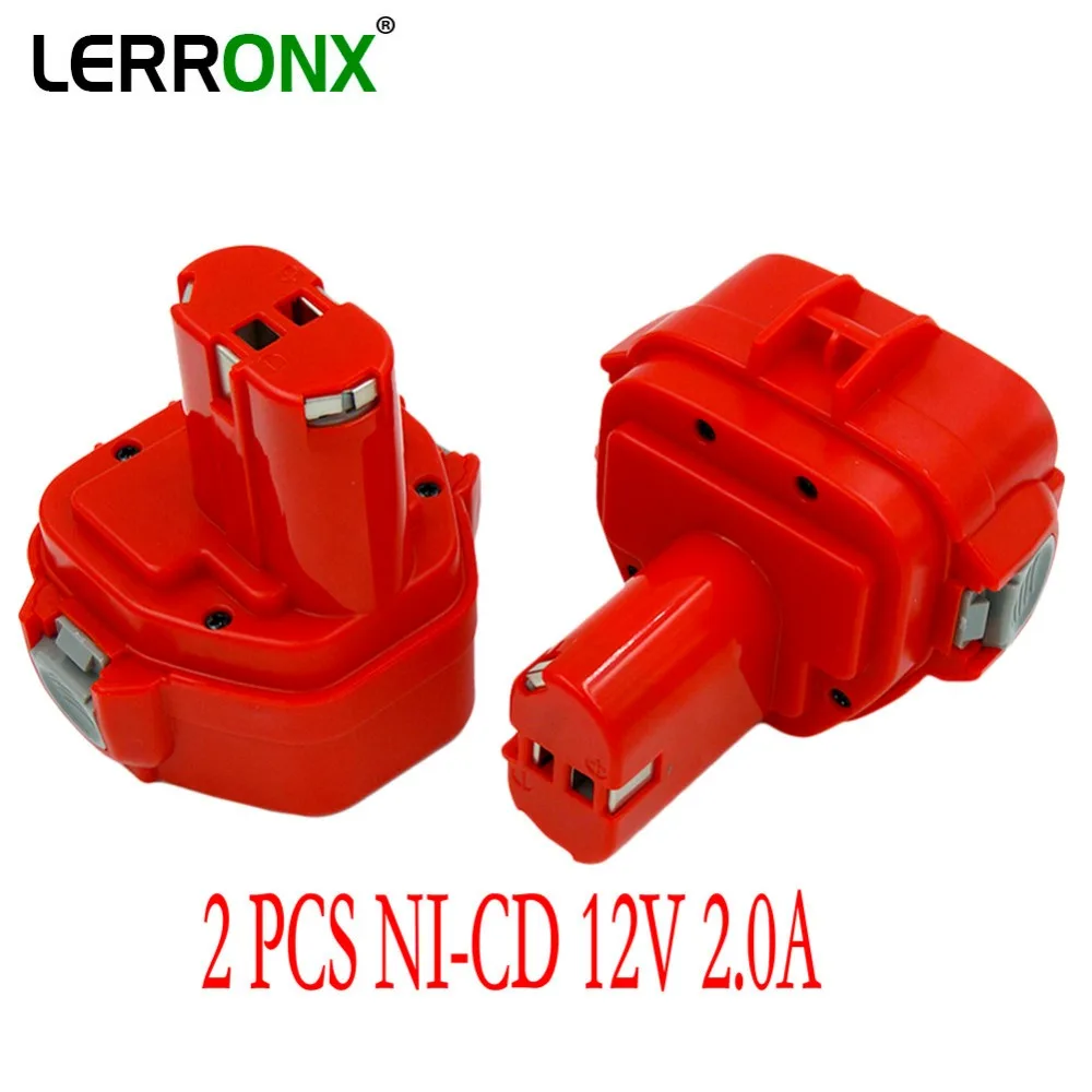 LERRONX 2PCS 12V batería de 2000mAh NI-CD Recargable de Reemplazo Batería para Makita 1220 1235 1222 1234 6271D PA12 de la Herramienta eléctrica del Taladro 1