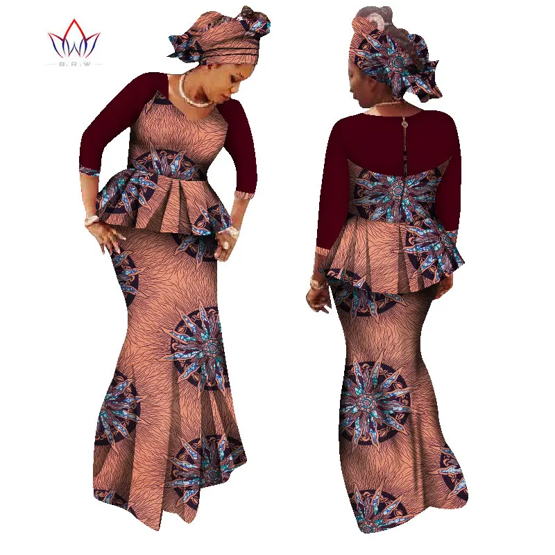 África Conjunto de Falda para las Mujeres Dashiki Top y Falda de África ropa Bazin Más el Tamaño de la Tradicional Africana Ropa WY1325 1