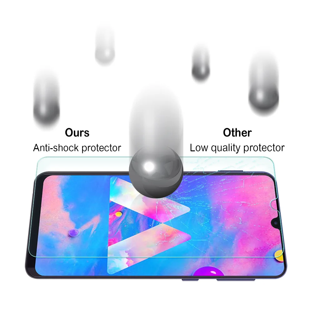 10Pcs/lot 9H Transparente de Vidrio Templado Para Samsung Galaxy M10 20 M30 40 M10S M30S M21 M31 2.5 D Vidrio Protector de Pantalla de la Película Protectora 1