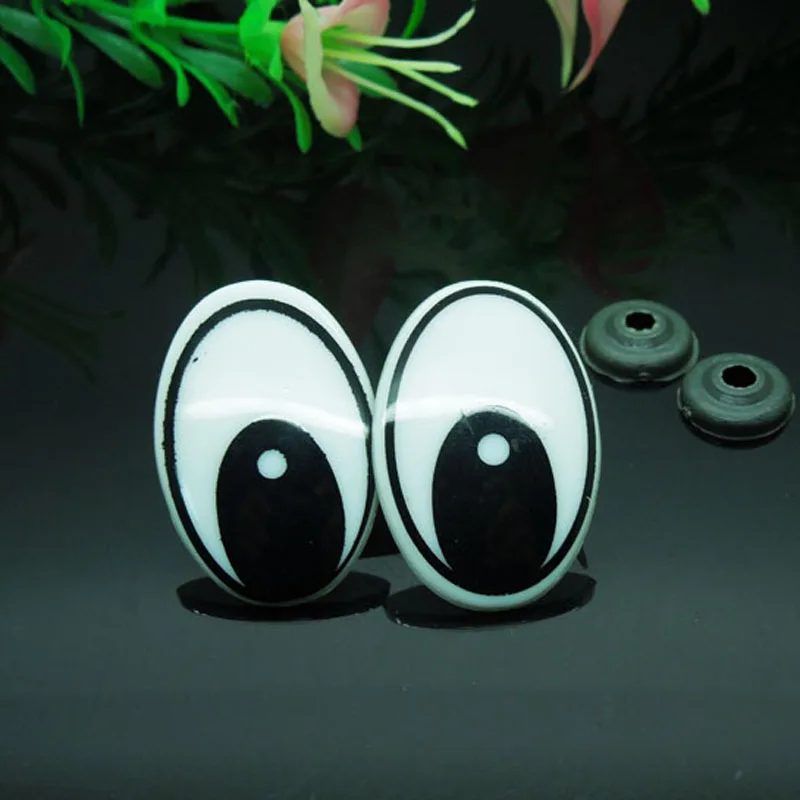 35*24mm de Seguridad Ovalada Ojos de Color Negro de Plástico de la Muñeca de ojos de Accesorios Artesanales Para Oso Muñeca Animal confección de Títeres - 50pairs/lote 1