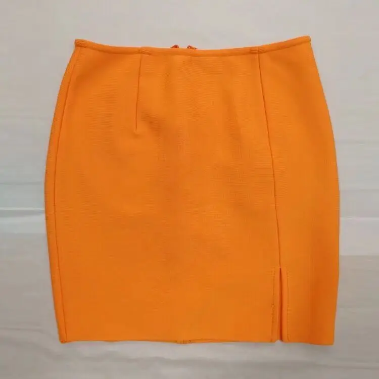 Las mujeres de Verano de Estilo Sexy de color Naranja Negro Blanco Rayas Mini Bodycon del Vendaje de la Falda de 2020 Diseñador de la Falda Lápiz Faldas 40cm 1