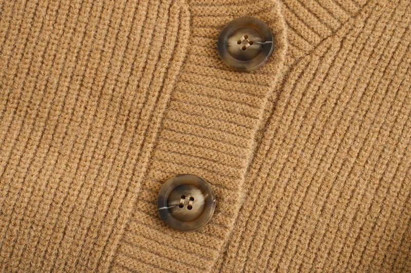 2021 blanco de invierno chaqueta de punto suéter de la mujer de pecho solo punto de la chaqueta de abrigo de la moda suéter de gran tamaño 1