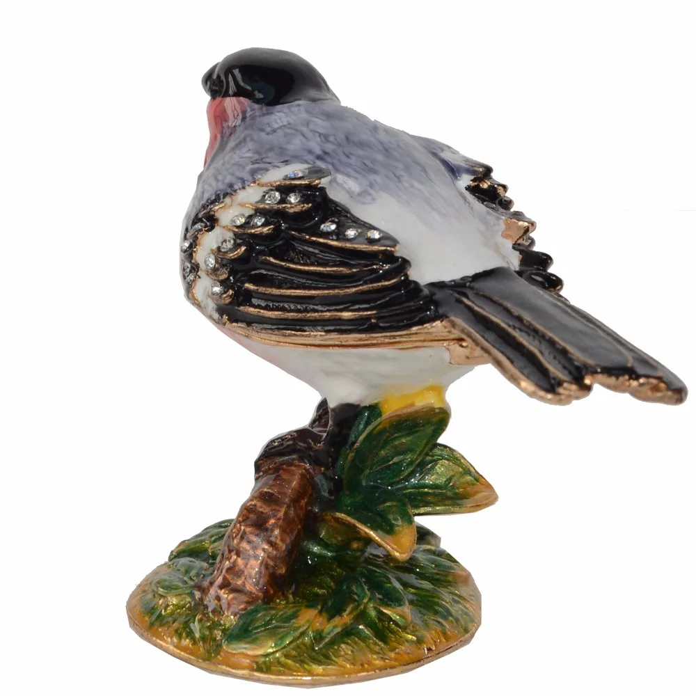 Camachuelo común de Aves de Caja de la Baratija de la Joyería del Contenedor de Aves Decoración Creativa Regalo para los Amantes de Tabletop 1