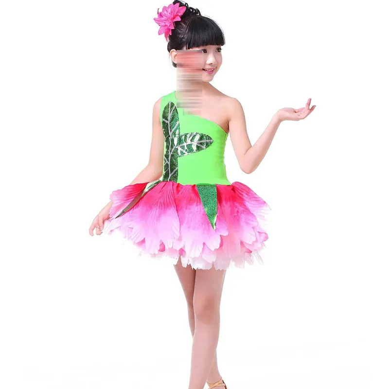 Nuevo Día de los Niños Chinos de Realizar los Disfraces de los Niños Escaparate de Jazmín de Baile Vestidos de Pétalos de Ropa de la Etapa de Rendimiento de Ropa 1