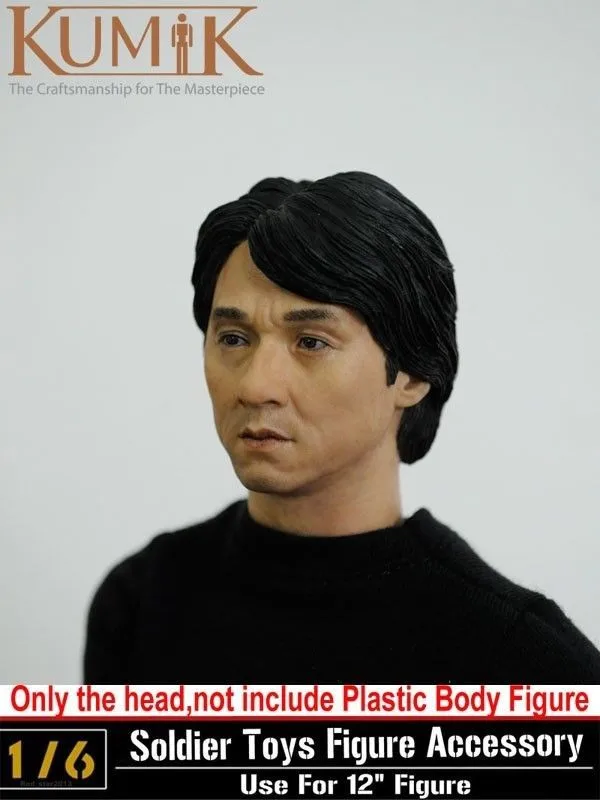 KUMIK 13-41 1/6 Macho Jackie Chan Cabeza Sculpt Modelo de la Figura de Acción de la Colección de Muñecas Juguetes de Regalo 1