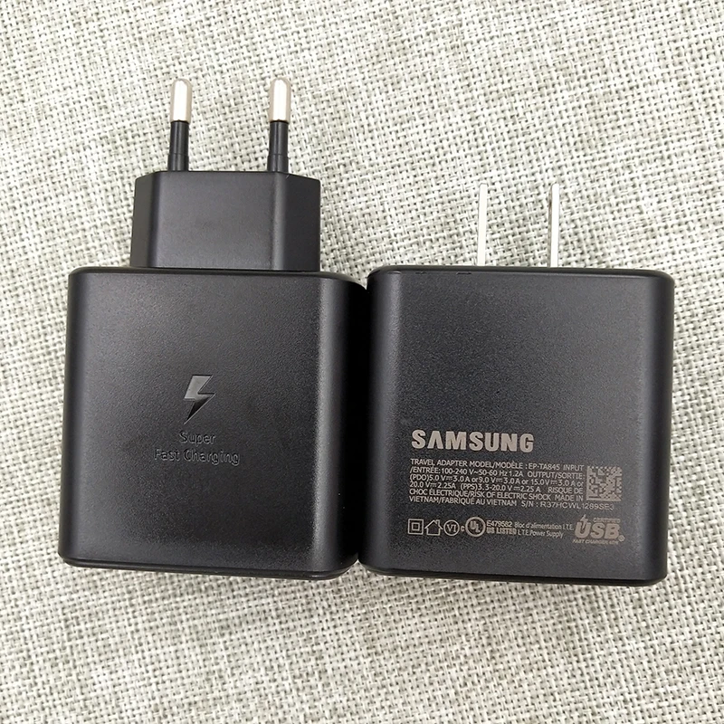 Original Samsung Galaxy S20 Ultra 45W Super Rápido Adaptador de Carga PD Cargador 5A USB A USB Cable Para la Nota 20 Ultra S20 Más 1