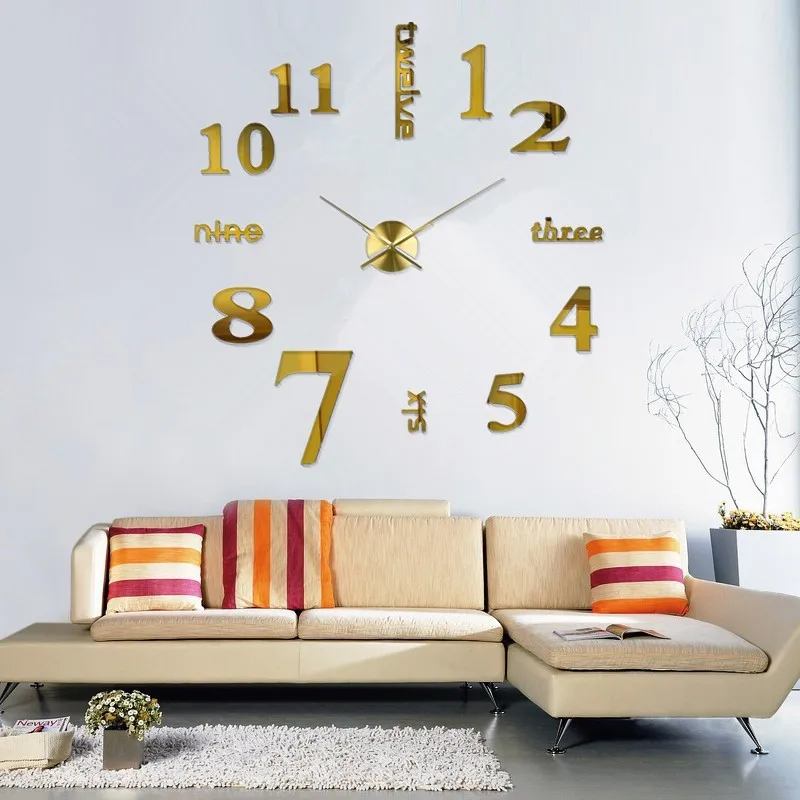 2019 Nuevo Reloj De Pared Reloj De Cuarzo Horloge Diseño Moderno De Gran Decorativos Relojes De Europa Acrílico Pegatinas Sala De Estar Saat 1