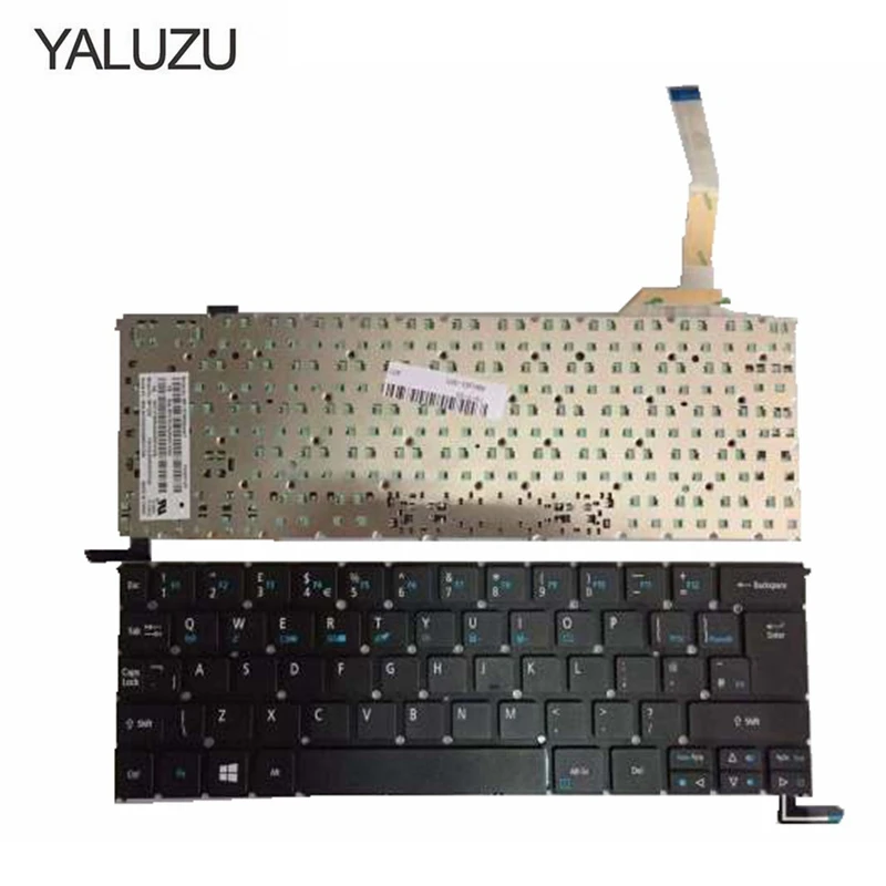 YALUZU nuevos inglés teclado del ordenador portátil para ACER S3-392 S3-392G R13 R7-371 R7-371T serie de diseño de interfaz de usuario negro portátil con luz de fondo 1