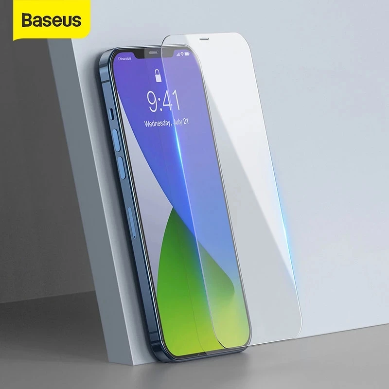 Baseus 2PCS Protector de Pantalla Para iPhone 12 Pro Max 0,3 mm de Vidrio Templado Para iPhone 12Pro Max 12 mini Delgada Cubierta Protectora de Cristal 1